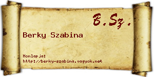 Berky Szabina névjegykártya